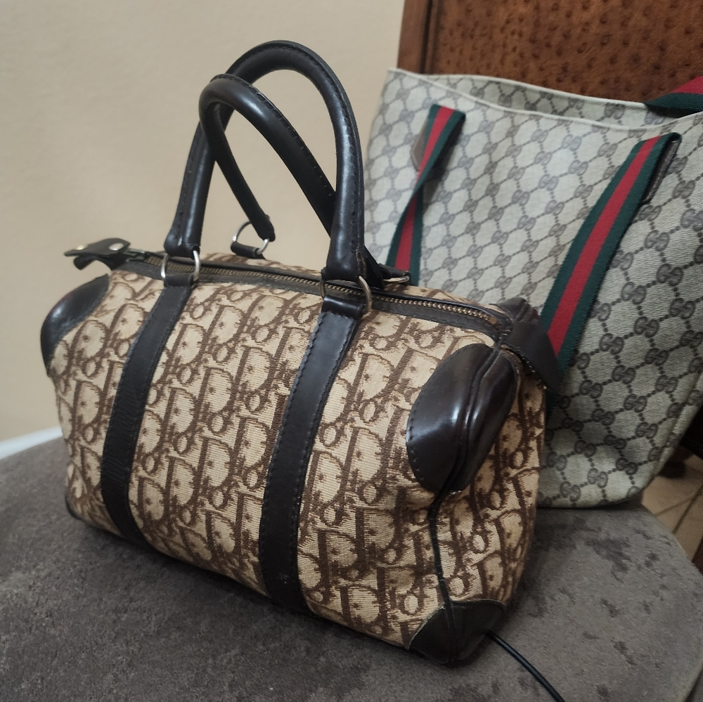 DIOR SPEDDY EXELENT CONDITION   BURGANDY COLOR LEATHER TRIM